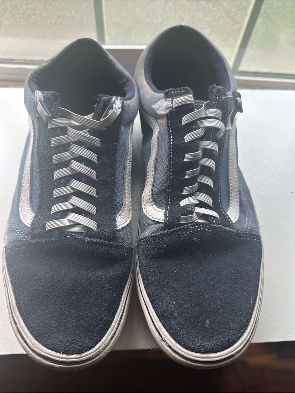 Vans Men's Low-Top Skate Sneakers - Blue and White